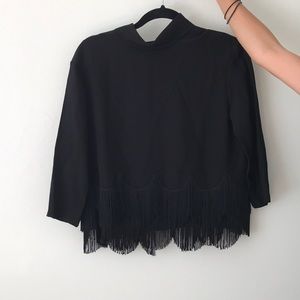 Marc jacobs fringe top with button detail